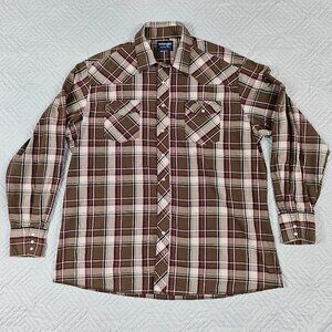 Wrangler Men's Denim Western Cowboy Rodeo Pearl Snap Shirt Size 17 - 35.5